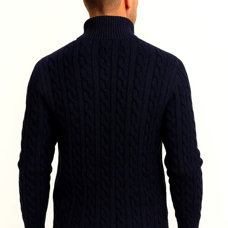 Arsenio - Men's Cable Quarter-Zip Long Sleeve Sweater 7
