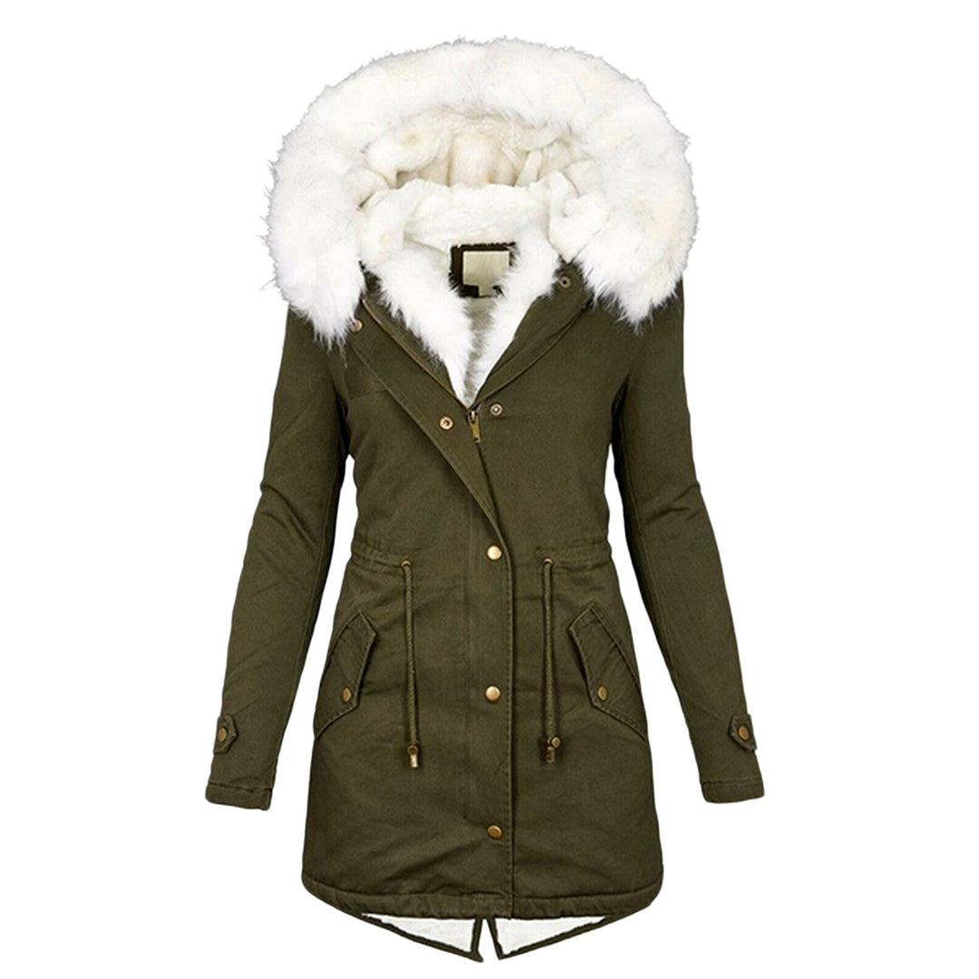 Artemis - Women's Faux Fur Hooded Slim Fit Parka Coat 5
