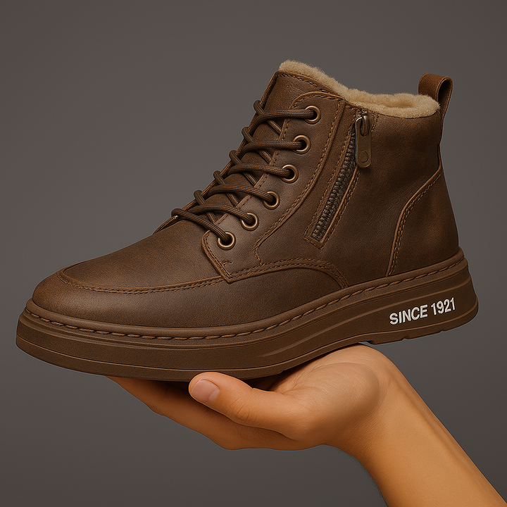 Asher - Men's Shearling-Lined Lace-Up Ankle Boots