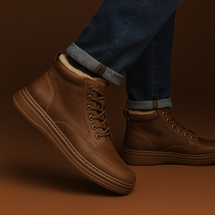 Asher - Men's Shearling-Lined Lace-Up Ankle Boots