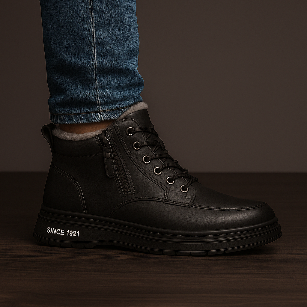 Asher - Men's Shearling-Lined Lace-Up Ankle Boots
