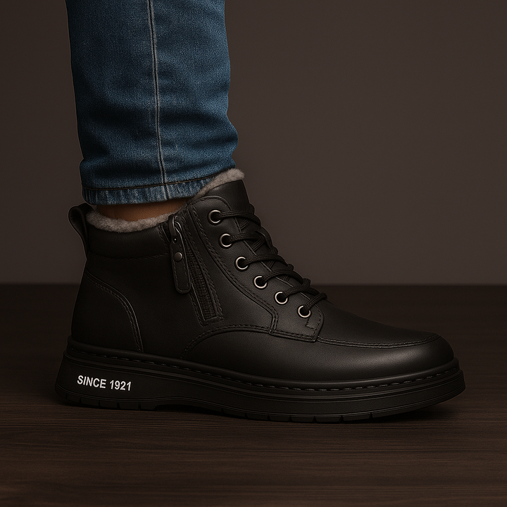 Asher - Men's Shearling-Lined Lace-Up Ankle Boots