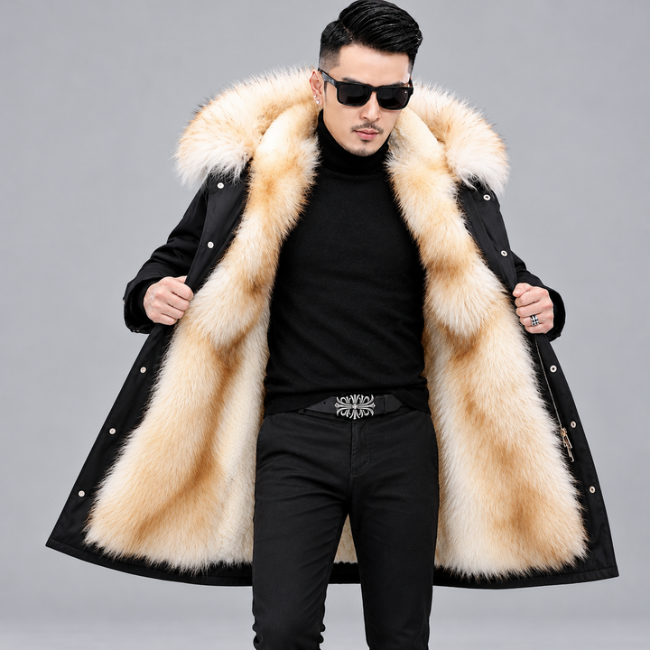 Atticus - Men's Long Parka with Faux Fur Lining