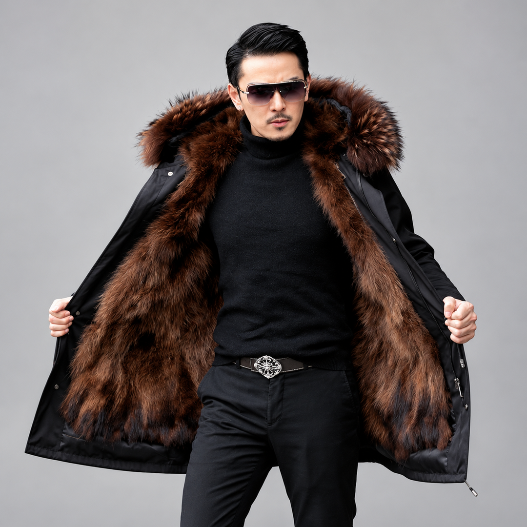 Atticus - Men's Long Parka with Faux Fur Lining