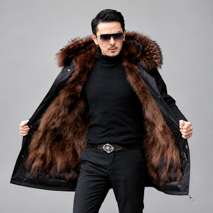 Atticus - Men's Long Parka with Faux Fur Lining