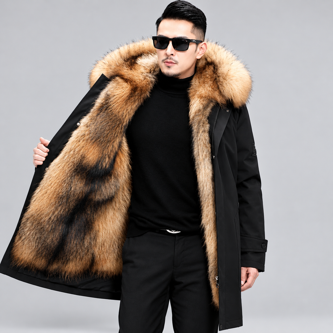 Atticus - Men's Long Parka with Faux Fur Lining