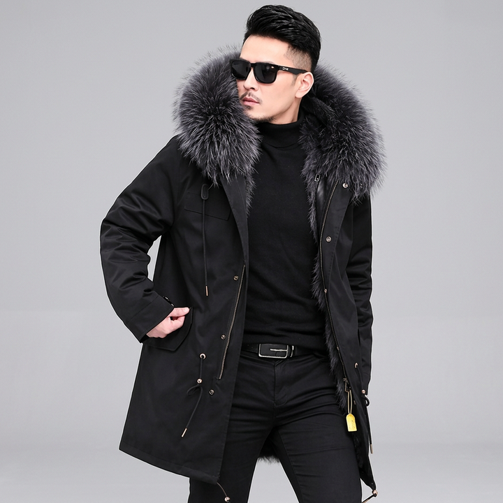 Atticus - Men's Long Parka with Faux Fur Lining