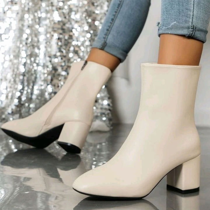 Audrey - Women's Pointed-Toe Block Heel Ankle Boots 