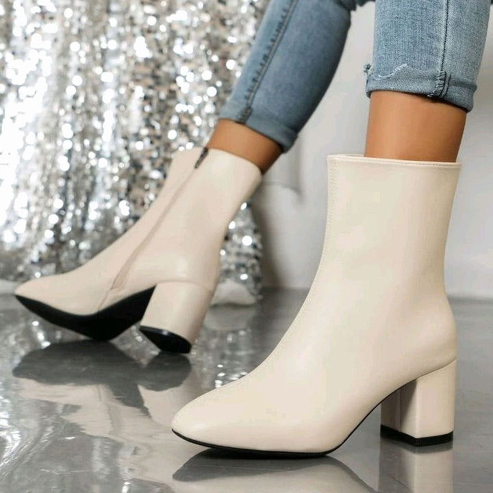 Audrey - Women's Pointed-Toe Block Heel Ankle Boots 