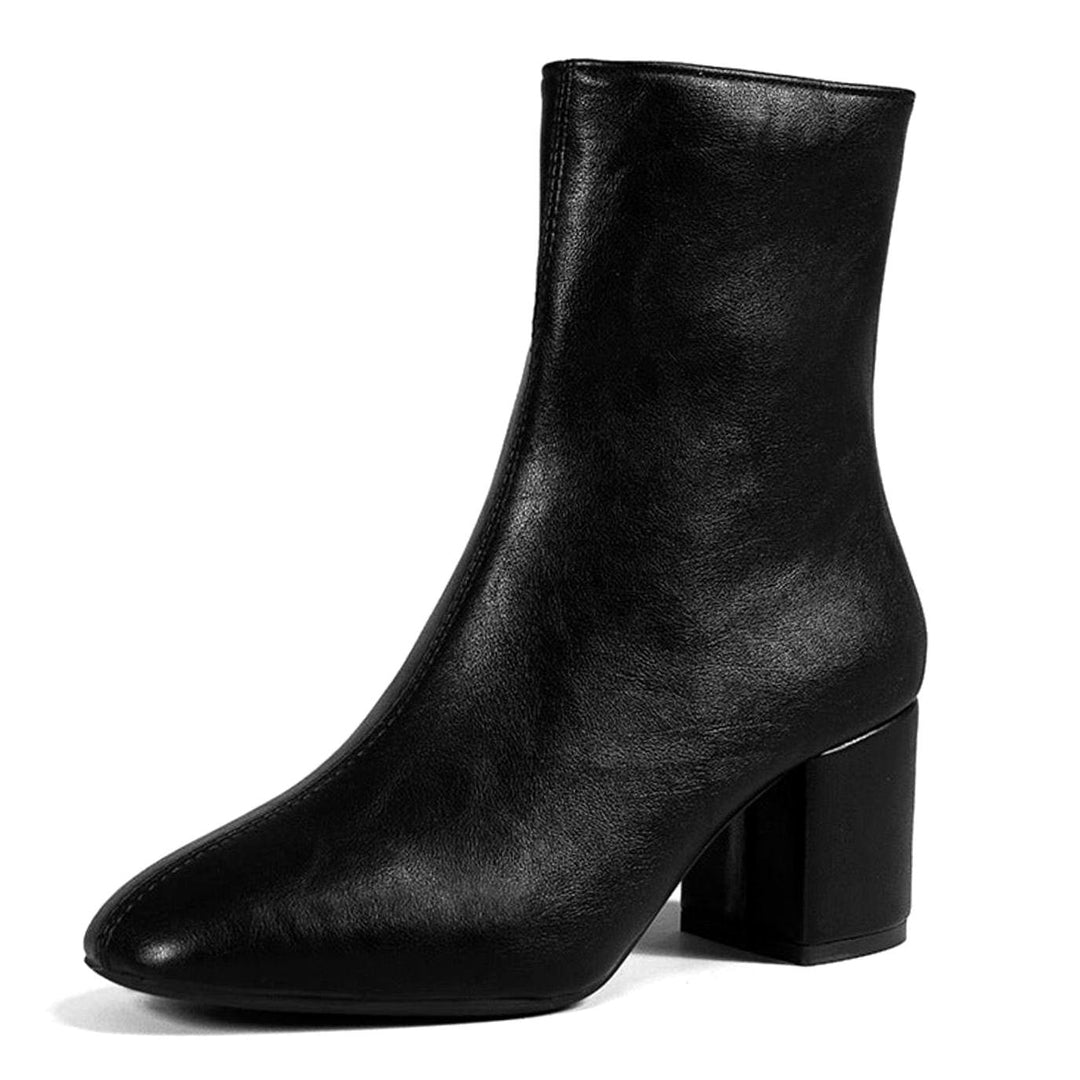 Audrey - Women's Pointed-Toe Block Heel Ankle Boots 