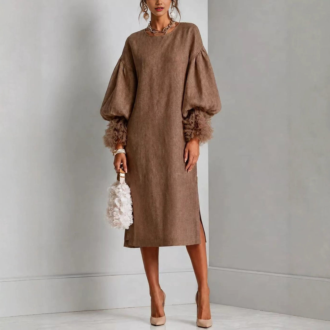 Audrey - Women's Long Puff Sleeve Fall Party Dress 1