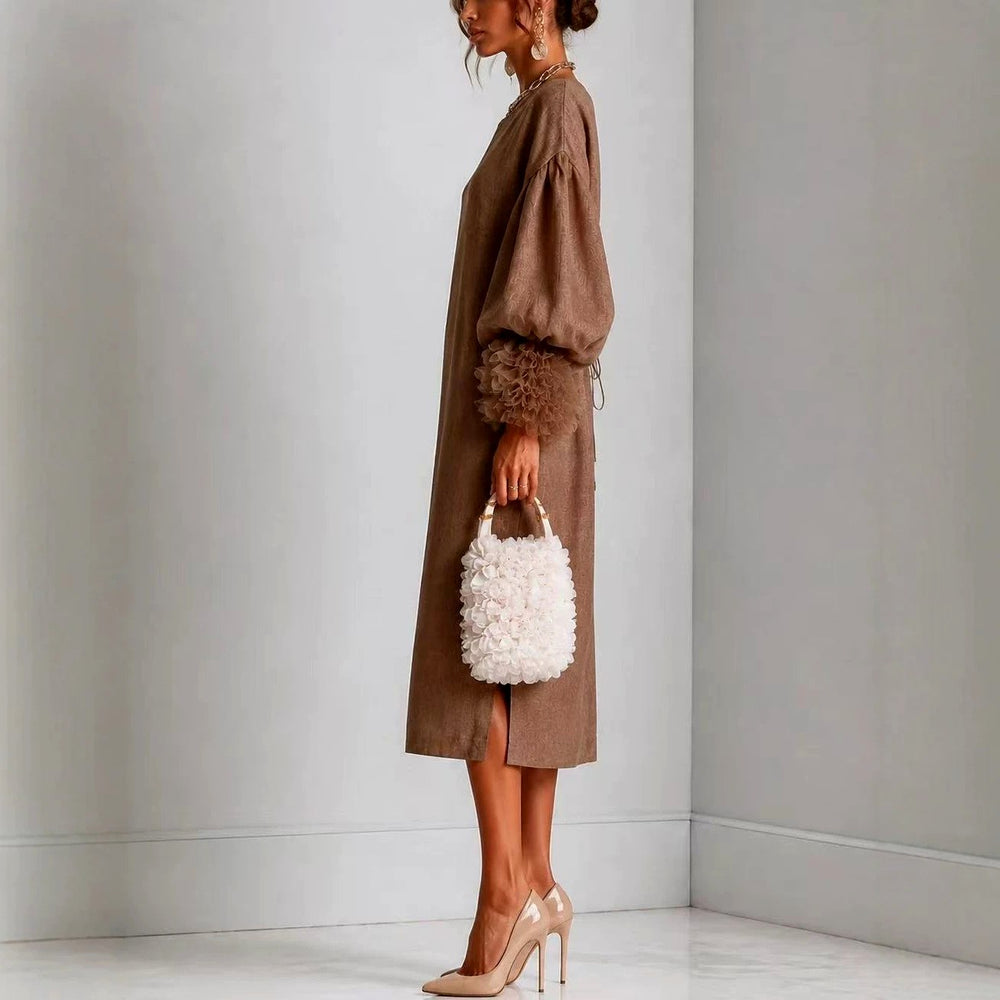 Audrey - Women's Long Puff Sleeve Fall Party Dress 2