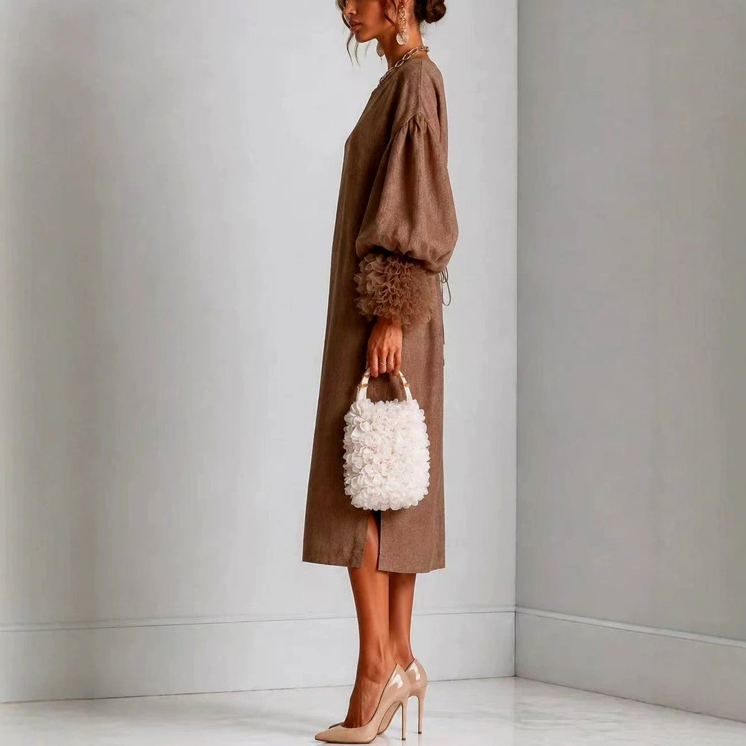 Audrey - Women's Long Puff Sleeve Fall Party Dress 2