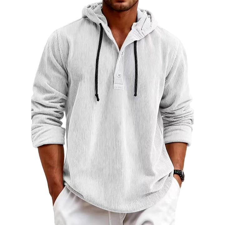 Barret - Men's Corduroy Button Placket Pullover Hoodie 2