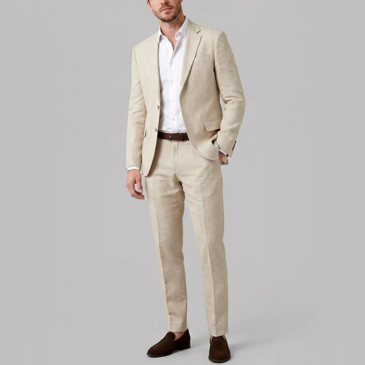 Bastien - Men's Linen Tailored Two-Piece Suit Set