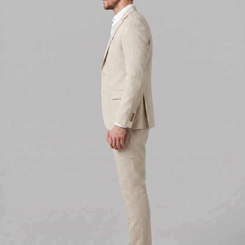 Bastien - Men's Linen Tailored Two-Piece Suit Set