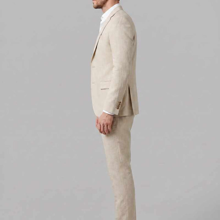 Bastien - Men's Linen Tailored Two-Piece Suit Set
