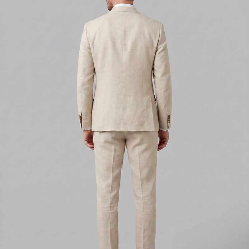 Bastien - Men's Linen Tailored Two-Piece Suit Set