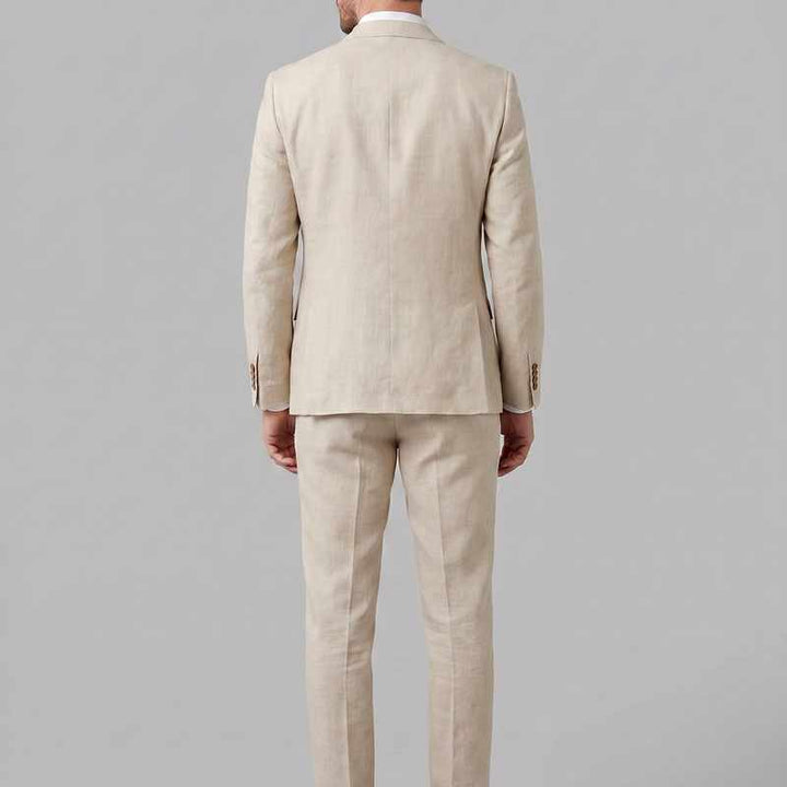 Bastien - Men's Linen Tailored Two-Piece Suit Set