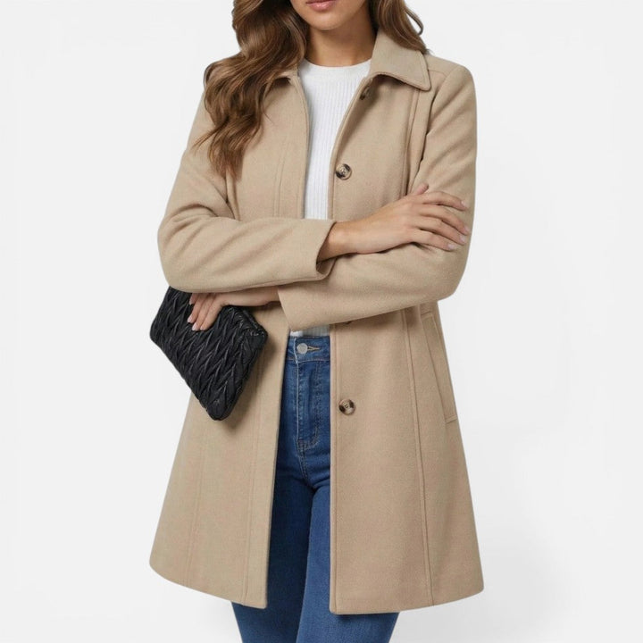 Beatrice - Women's Button-Front A-Line Coat