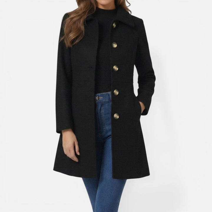 Beatrice - Women's Button-Front A-Line Coat