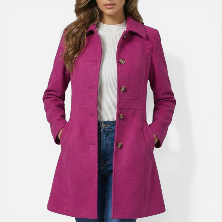 Beatrice - Women's Button-Front A-Line Coat