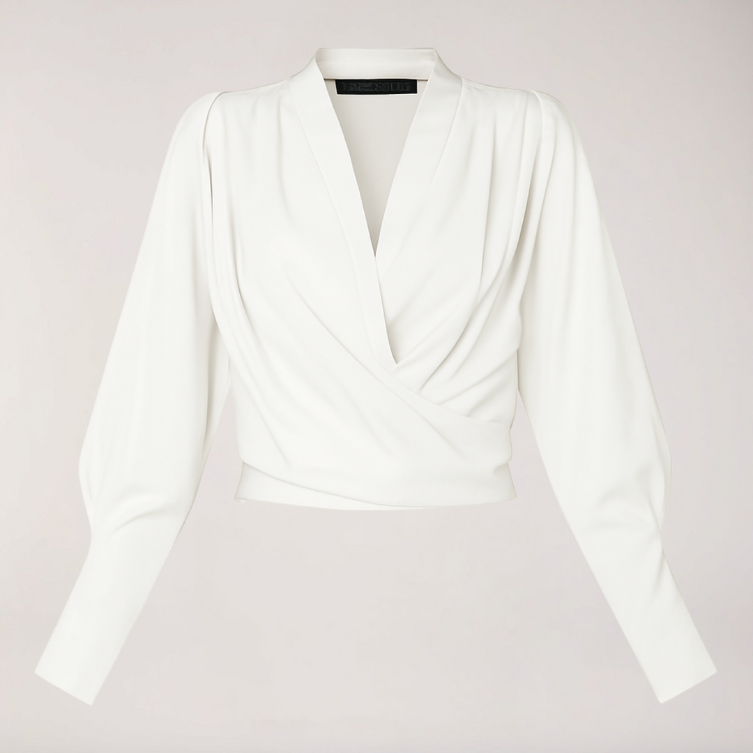 Beatrice - Women's Pleated Waist Blouse with Voluminous Sleeves