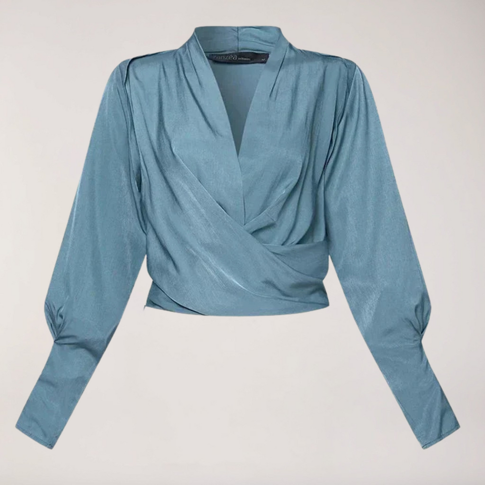 Beatrice - Women's Pleated Waist Blouse with Voluminous Sleeves
