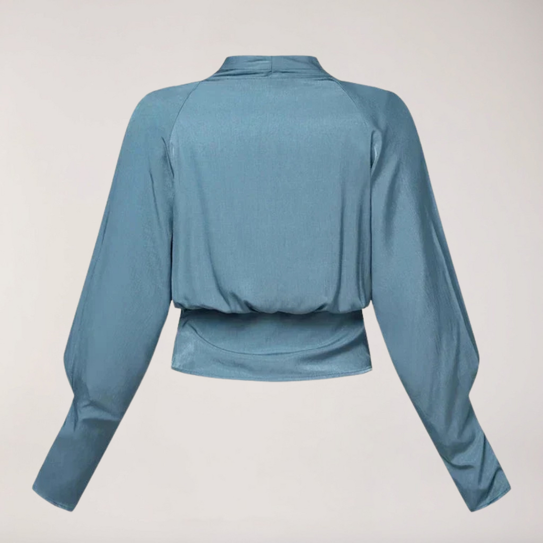 Beatrice - Women's Pleated Waist Blouse with Voluminous Sleeves