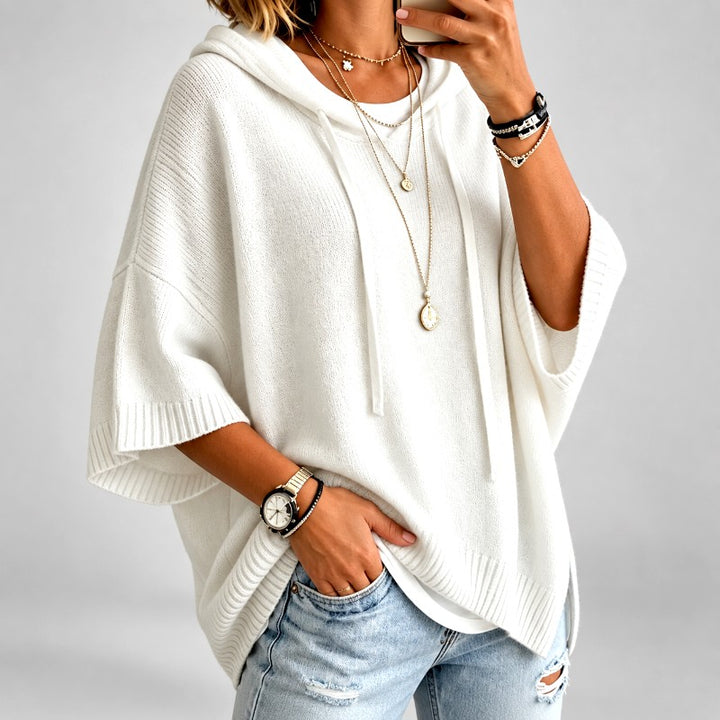 Beatrix - Women's Oversized Hooded Batwing Knit Sweater 3