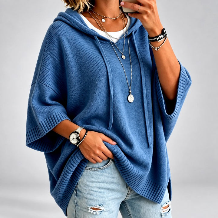 Beatrix - Women's Oversized Hooded Batwing Knit Sweater 5