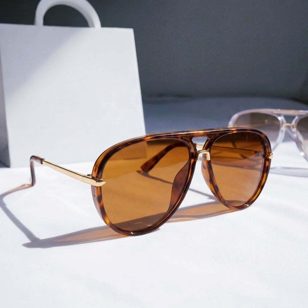 Belle - Oversized Gradient Aviator Sunglasses