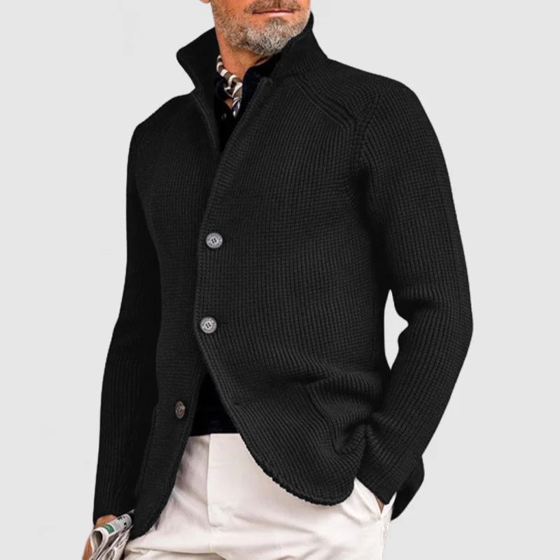 Benedict - Men's Ribbed Button-Front Cardigan
