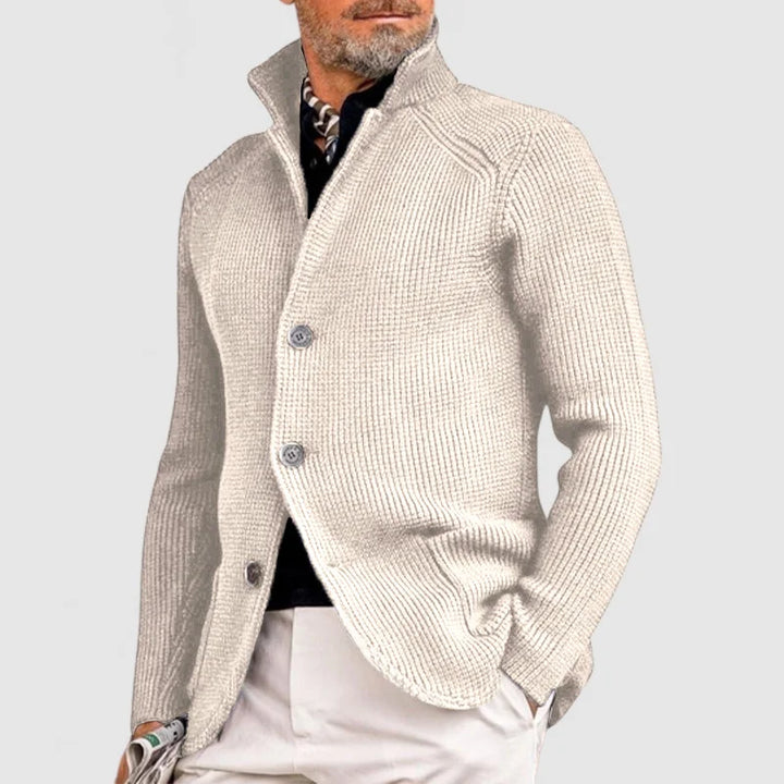 Benedict - Men's Ribbed Button-Front Cardigan