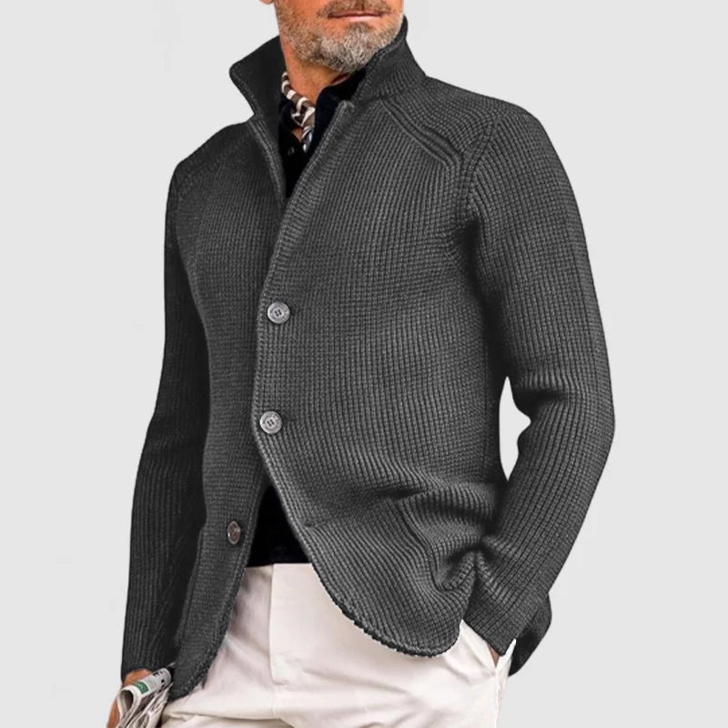 Benedict - Men's Ribbed Button-Front Cardigan