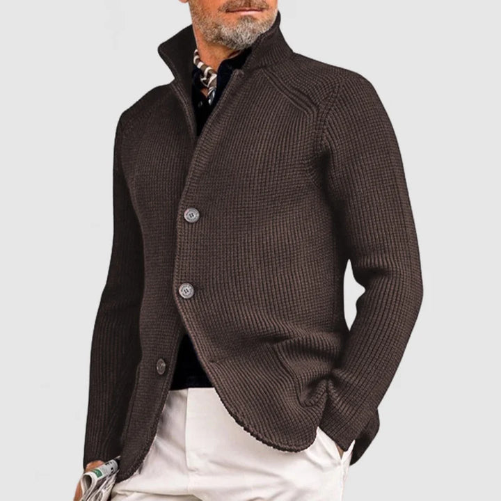 Benedict - Men's Ribbed Button-Front Cardigan