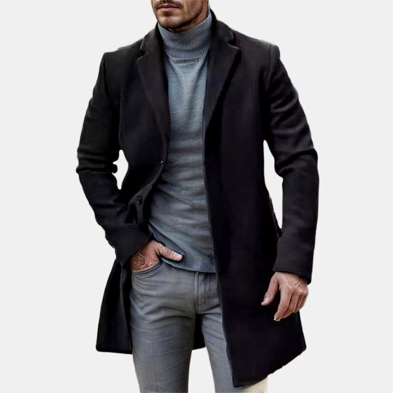 Benny - Men's Longline Single-Breasted Overcoat 3