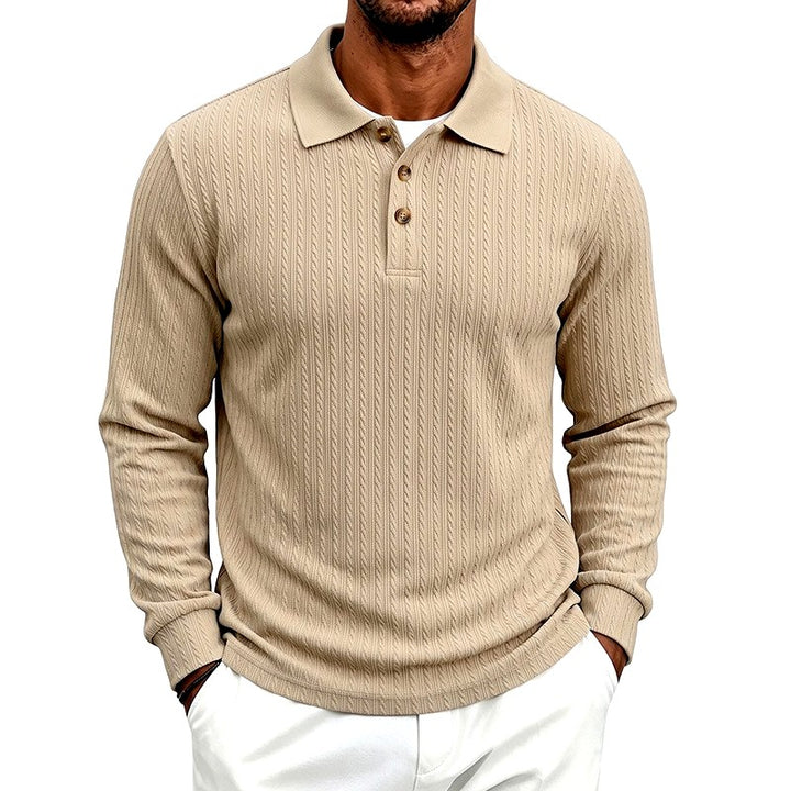 Berk - Men's Textured Long Sleeve Polo Shirt 1