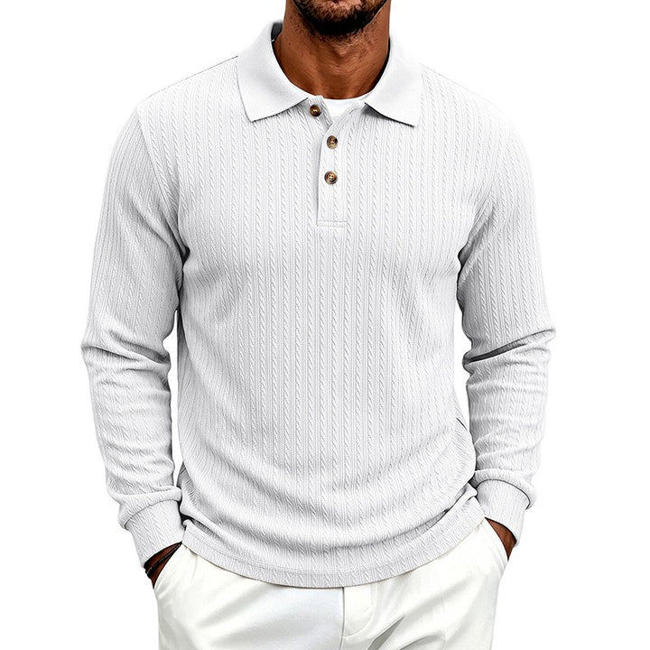 Berk - Men's Textured Long Sleeve Polo Shirt 2