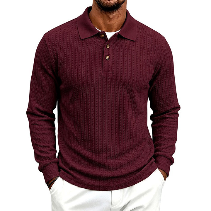 Berk - Men's Textured Long Sleeve Polo Shirt 4