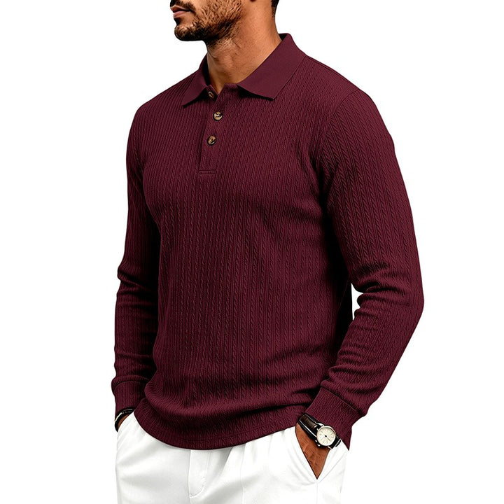 Berk - Men's Textured Long Sleeve Polo Shirt 7