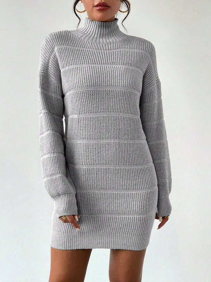 Bianca - Women's Turtleneck Long Sleeve Knit Sweater Dress 5