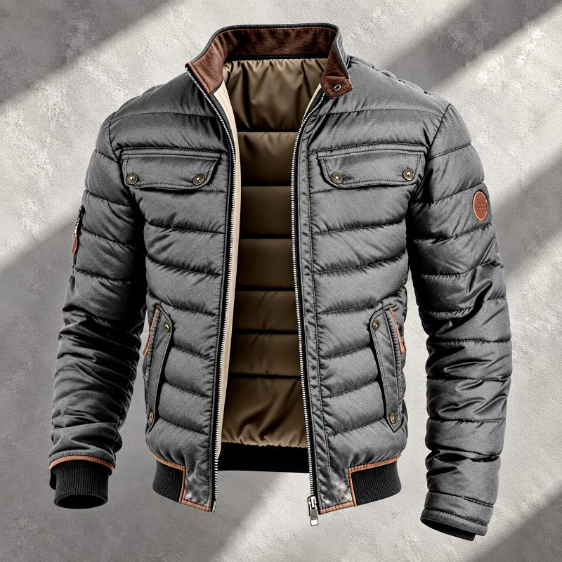 Brian - Men's Quilted Stand Collar Puffer Jacket