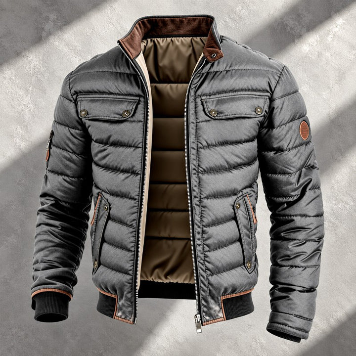 Brian - Men's Quilted Stand Collar Puffer Jacket