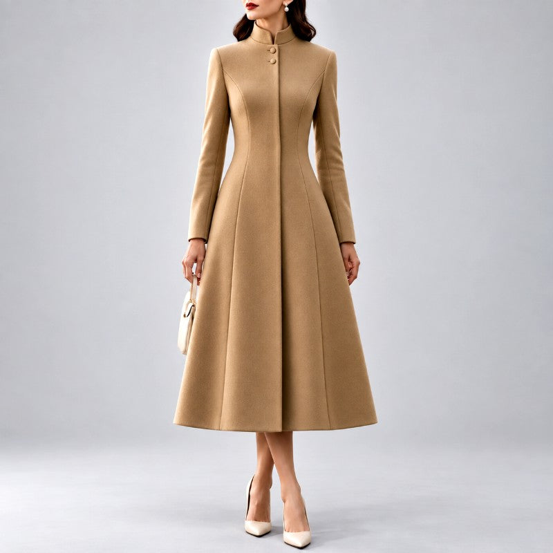 Brielle - Women's Stand Collar Button Front Dress 1