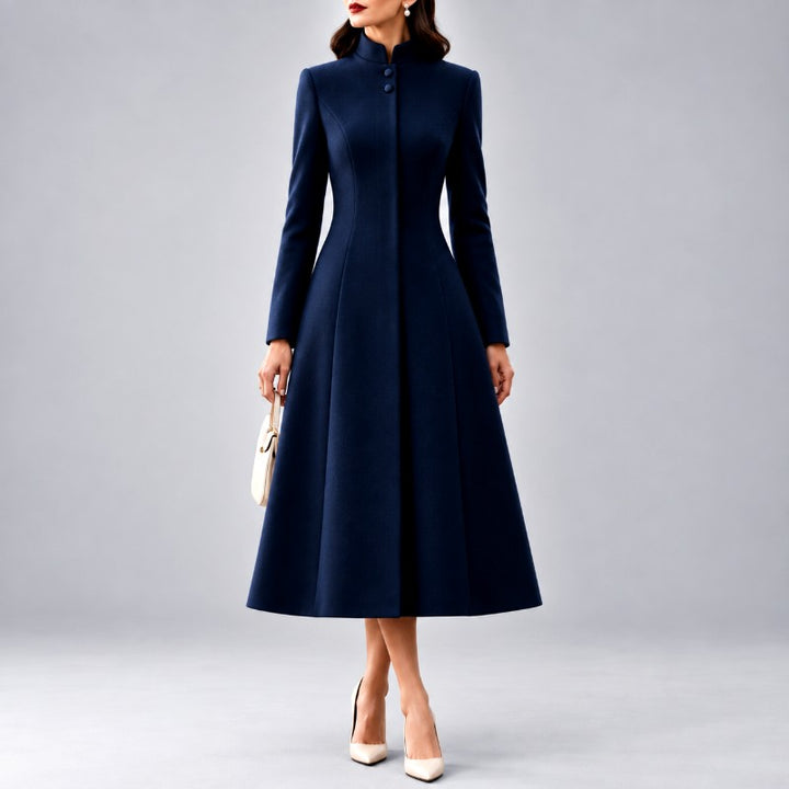Brielle - Women's Stand Collar Button Front Dress 4