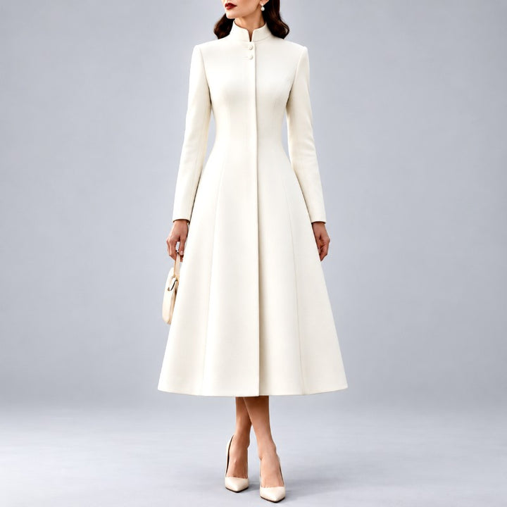 Brielle - Women's Stand Collar Button Front Dress 5