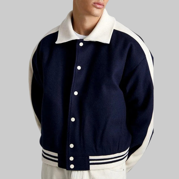 Bruce - Men's Varsity Button-Up Bomber Jacket 2