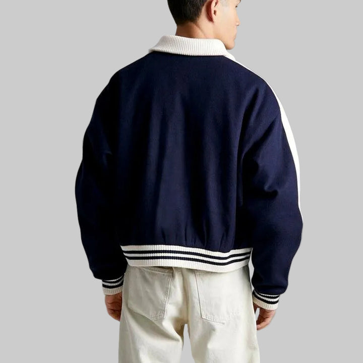 Bruce - Men's Varsity Button-Up Bomber Jacket 4