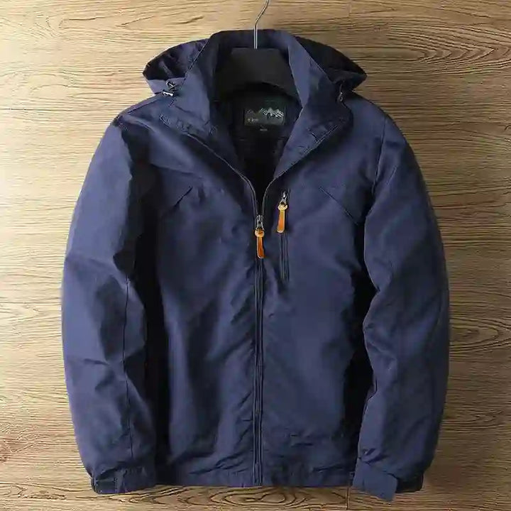 Brycen - Men's Zip-Front Hooded Windbreaker with Drawstring